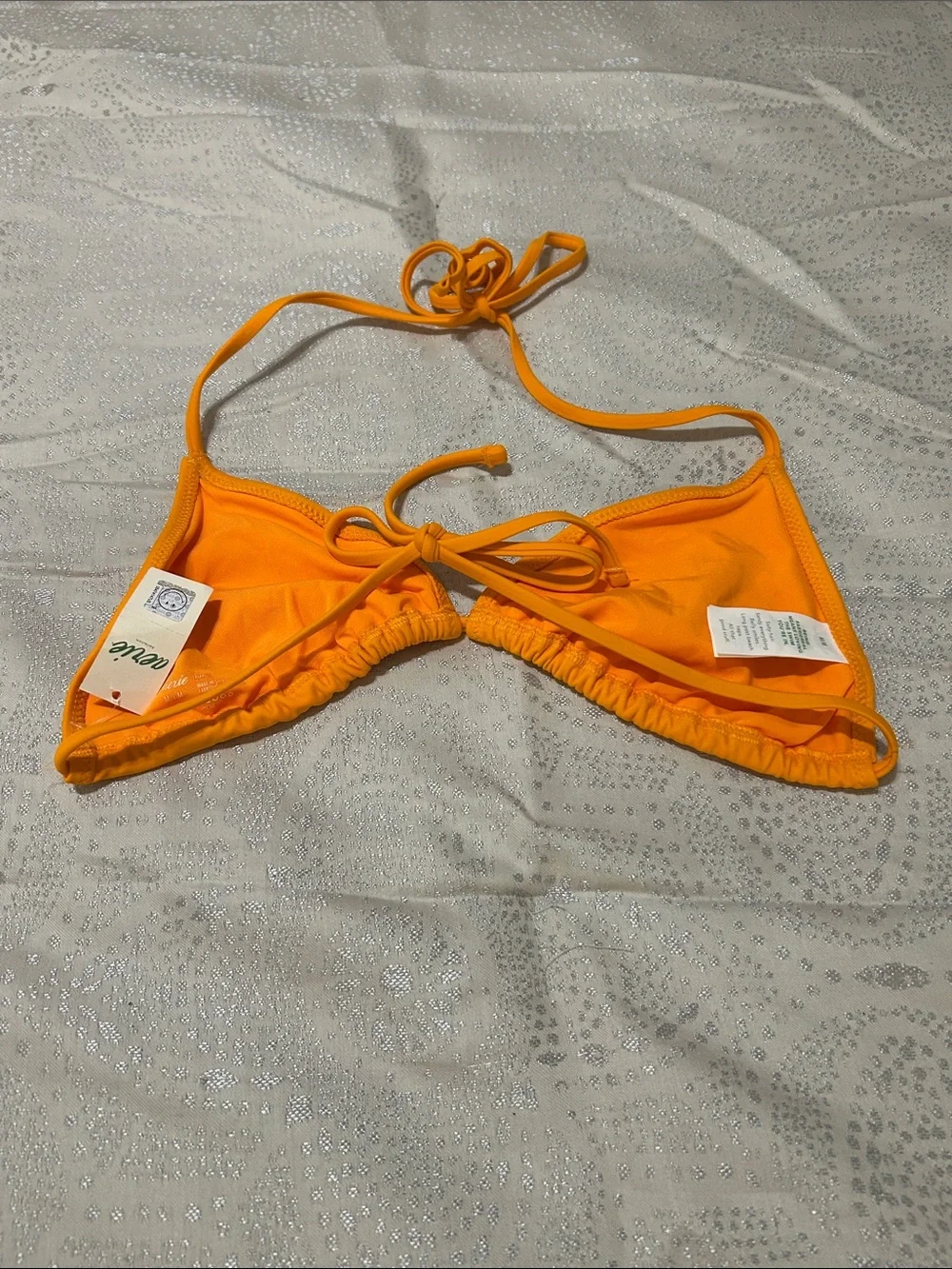 aerie Orange Smiley Sun Triangle Bikini Top